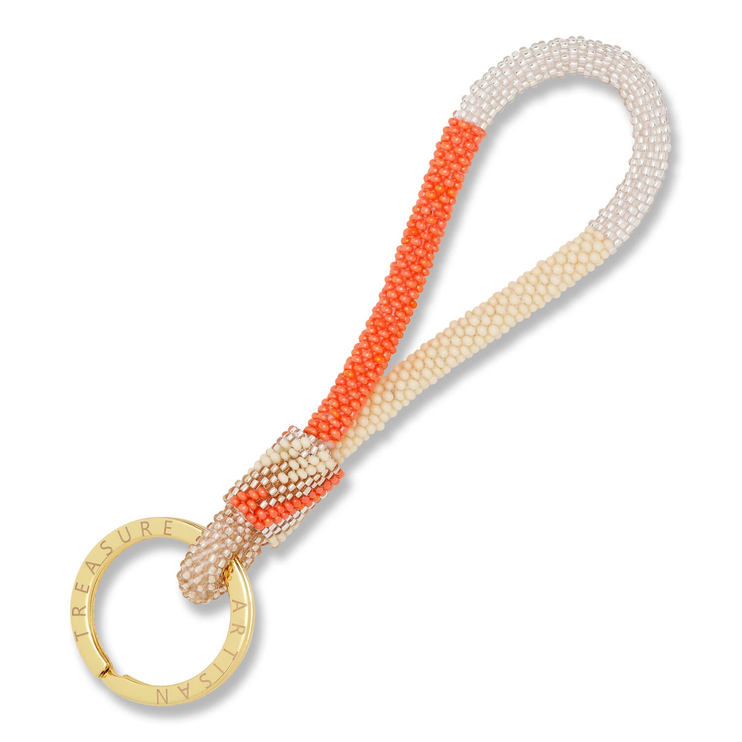 Verona nøglering - Light blue/light yellow/coral/gold